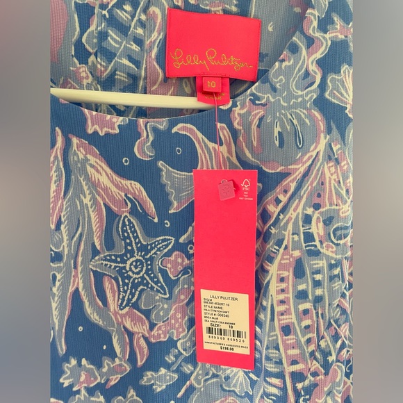 LILLY PULITZER, NWT, Mila Stretch Shift, Boca Blue Woven Dress, Size 10 - Picture 4 of 11